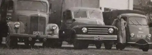 zwei tolle alte Fotos - Oldtimer LKW´s - Tempo Wiking u.andere  Regensburg 1956