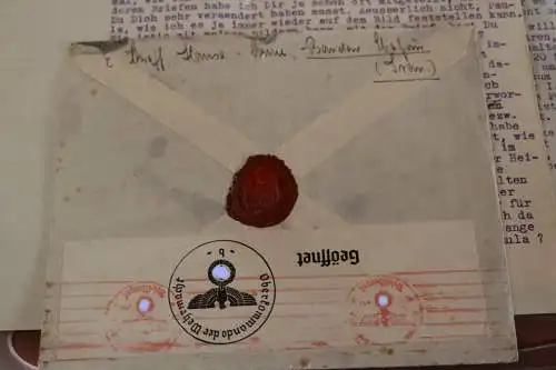 alter Brief aus Persien 1940 mit Wachssiegel und geöffnet Banderole 
