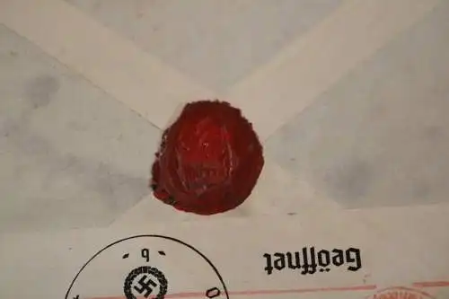 alter Brief aus Persien 1940 mit Wachssiegel und geöffnet Banderole 