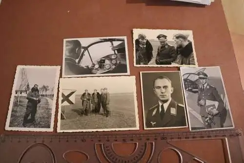 Sechs tolle alte Fotos eine Piloten - Cockpit Me 108 Taifun usw. 1939