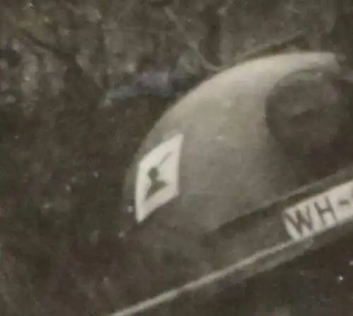 altes Foto abgesackte Halbkette SdKfz - Divisionszeichen ?? 
