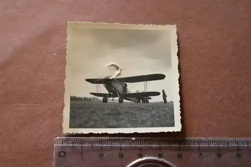 altes Foto - Flugzeug Doppeldecker 30-40er Jahre 