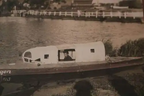 tolles altes Foto junger Mann mit Boot - Thüringen - Kolberger Zeitung Pommern