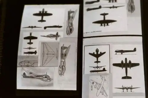 Kleines Konvolut Negative - Flugzeuge WK I und WK II abfotografierte Seiten