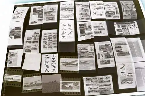 Konvolut Negative - abfotografierte Buchseiten ? Flugzeuge -