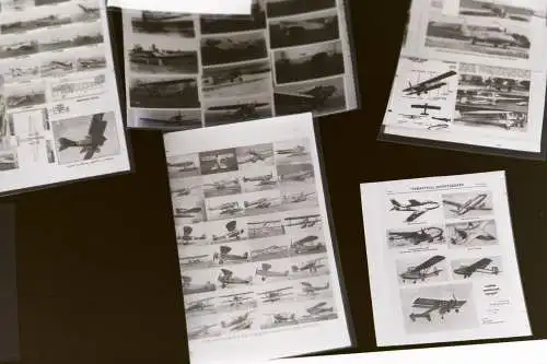 Konvolut Negative - abfotografierte Buchseiten ? Flugzeuge - 