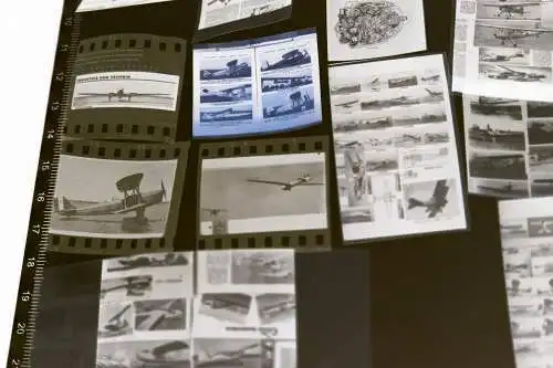 Konvolut Negative - abfotografierte Buchseiten ? Flugzeuge - 