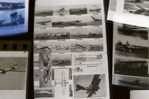 Konvolut Negative - abfotografierte Buchseiten ? Flugzeuge - 