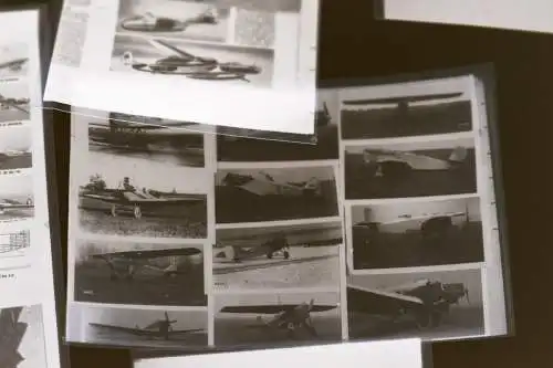 Konvolut Negative - abfotografierte Buchseiten ? Flugzeuge - 