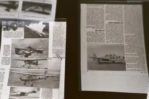 Konvolut Negative - abfotografierte Buchseiten ? Flugzeuge -