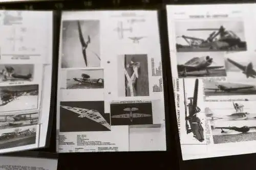 Konvolut Negative - abfotografierte Buchseiten ? Flugzeuge - 