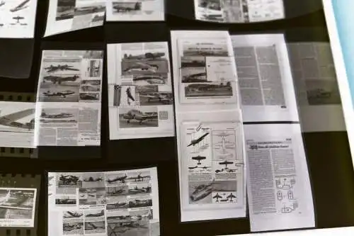 Konvolut Negative - abfotografierte Buchseiten ? Flugzeuge - 