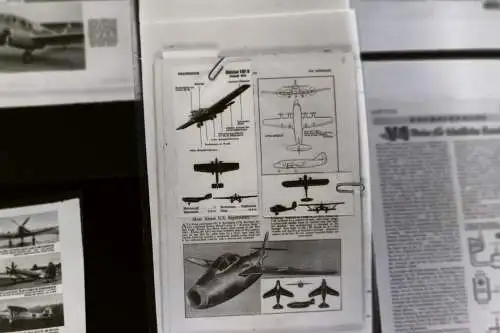 Konvolut Negative - abfotografierte Buchseiten ? Flugzeuge -