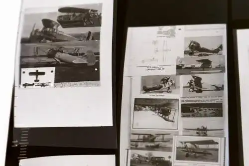 Konvolut Negative - abfotografierte Buchseiten ? Flugzeuge - 