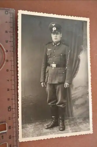 Tolles altes Foto - Portrait Soldat Schirmmütze (4)