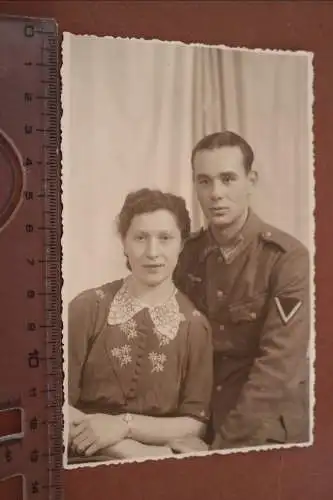 Tolles altes Foto - Portrait Soldat mit Frau - Zwickau