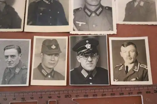 21 tolle alte kleine Portraits Soldaten, Ausweis, Passfotos - vers. Einheiten