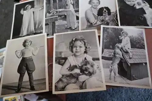 sieben alte Fotokarten Kinderstars - Shirley Temple, Peter Bosse usw. Ross Verla