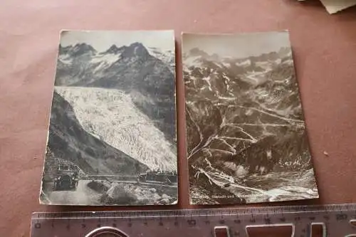 zwei tolle alte Karten - Rhonegletscher und Gletsch Grimselstrasse  1922