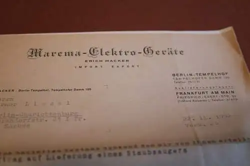 Verkaufsunterlagen Marema-Elektro-Geräte - Berlin - Staubsauger Perkeo 1952