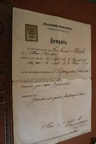 tolles altes Zeugnis - Österr. Bundesbahnen - Streckenleitung Wien 1935