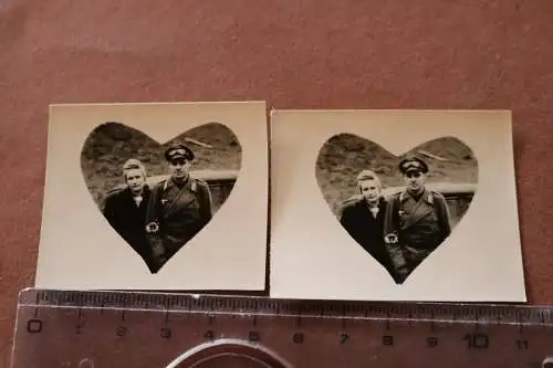 zwei tolle alte Fotos - Frau und Soldat StuG Uniform - ISA , EK I 