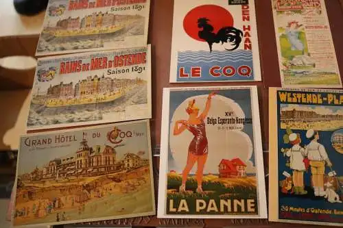 12 Reprint Karten - Belgien - Werbung - Neuauflage 