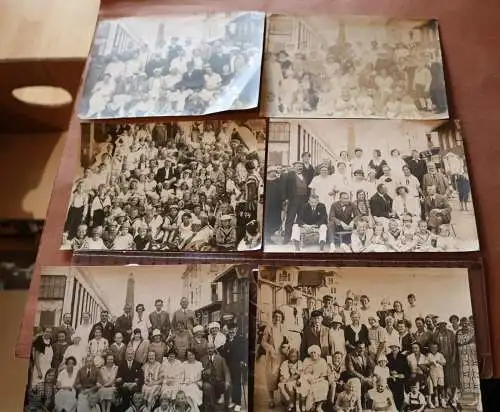 sechs tolle alte  Gruppenfotos - Borkum ?  1910-20 