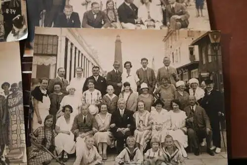 sechs tolle alte  Gruppenfotos - Borkum ?  1910-20