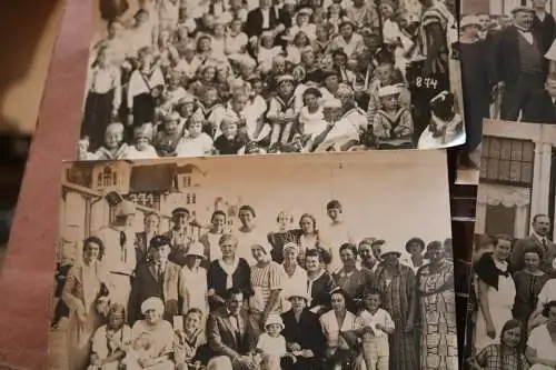 sechs tolle alte  Gruppenfotos - Borkum ?  1910-20 