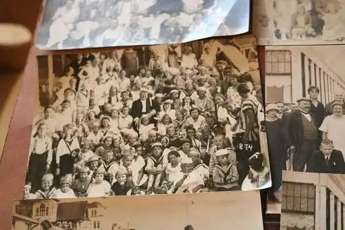sechs tolle alte  Gruppenfotos - Borkum ?  1910-20 