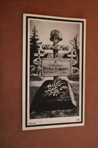 altes Sterbebild eines  Feldwebel - gefallen 1945 Terrorangriff 