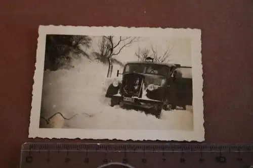 Altes Foto - Oldtimer LKW im Schnee - Spedition Eismann - Plauen - 30-50er Jahre