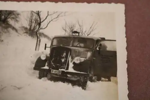 altes Foto - Oldtimer LKW im Schnee - Spedition Eismann - Plauen - 30-50er Jahre