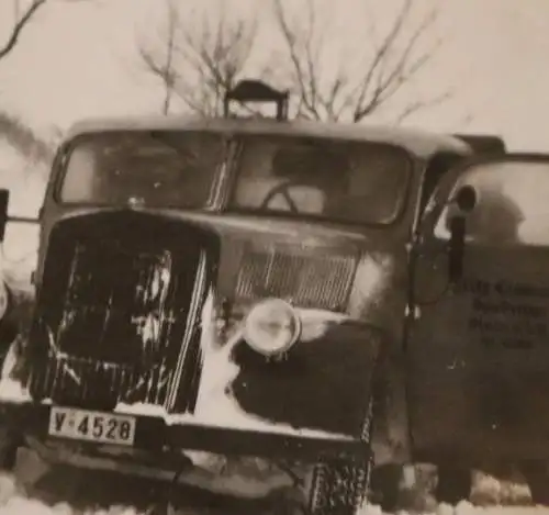 altes Foto - Oldtimer LKW im Schnee - Spedition Eismann - Plauen - 30-50er Jahre