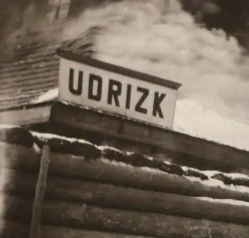 altes Foto - brennender Bahnhof ??? Udrizk - Russland ?? 1944