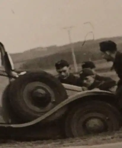 altes Foto - Oldtimer im Graben - Gaufilmstelle - Gau Thüringen -