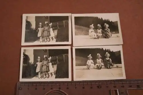 Vier tolle alte kleine Fotos drei Mädchen - Geschwister ?? - 1910-20 ??