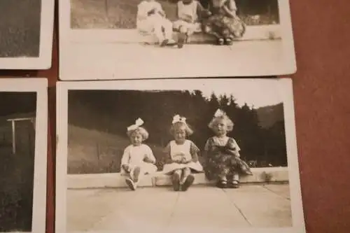 Vier tolle alte kleine Fotos drei Mädchen - Geschwister ?? - 1910-20 ??