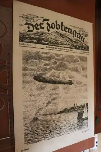 tolle alte Zeitung - Der Zobtengau Nr. 26 1928 mit Zeppelinbild 