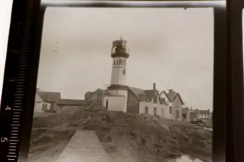 zwei alte Negative Leuchttürme Bretagne Phare de Men-Brial und Ar-Men 40er Jahre