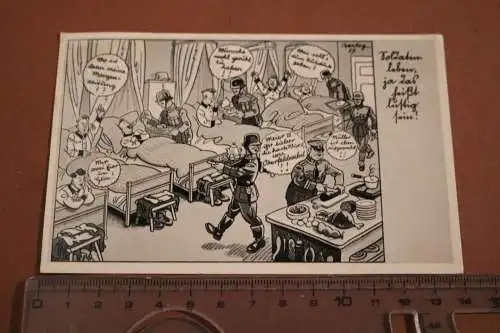 Tolle alte Karikaturkarte - Soldaten auf Stube 1940