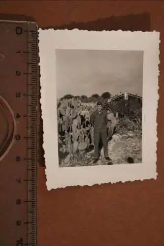 Tolles altes Foto - Soldat der Flakabteilung auf Sizilien  1941