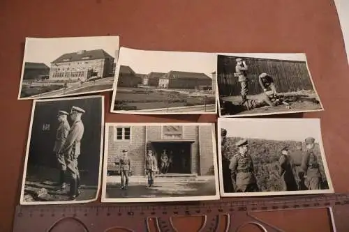 Sechs  alte Fotos - Soldaten - Schiessausbildung - Kasernen - Ort ??