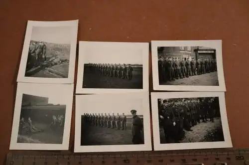 Sechs alte Foto - Gruppe Soldaten auf Schiessstand - Ort ?? Bavaria St. Pauli Bi