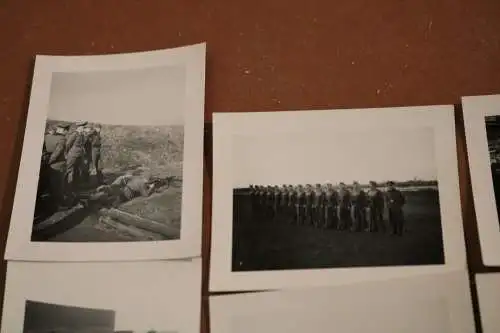 sechs alte Foto - Gruppe Soldaten auf Schiessstand - Ort ?? Bavaria St. Pauli Bi