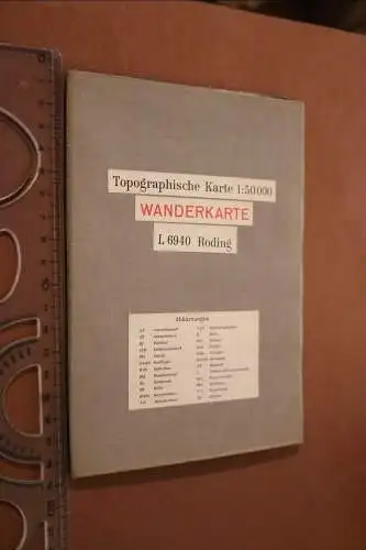 Tolle alte Karte - topographische Wanderkarte Bayr. Wald - Raum Roding auf Leine