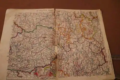 Reste eines Buches - Atlas ??? Landkarten auch Pommern und Niederschlesien