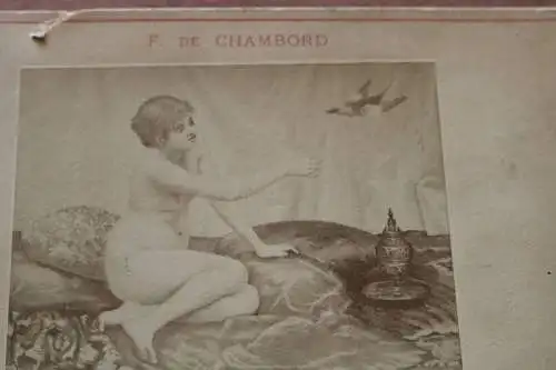 tolles altes Kabinettfoto  Souvenier - Erotik - Charmeuse D´oiseaux 