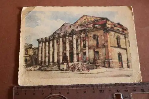 tolle alte Karte - zerstörtes Hoftheater 1944 -  München ?  Spende Wiederaufbau 